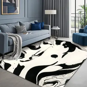 Abstract Ink Painting Pattern Rug, 1 Count Non-slip Washable Floor Mat, Decorative Carpet for Home Living Room Bedroom Hotel Dormitory