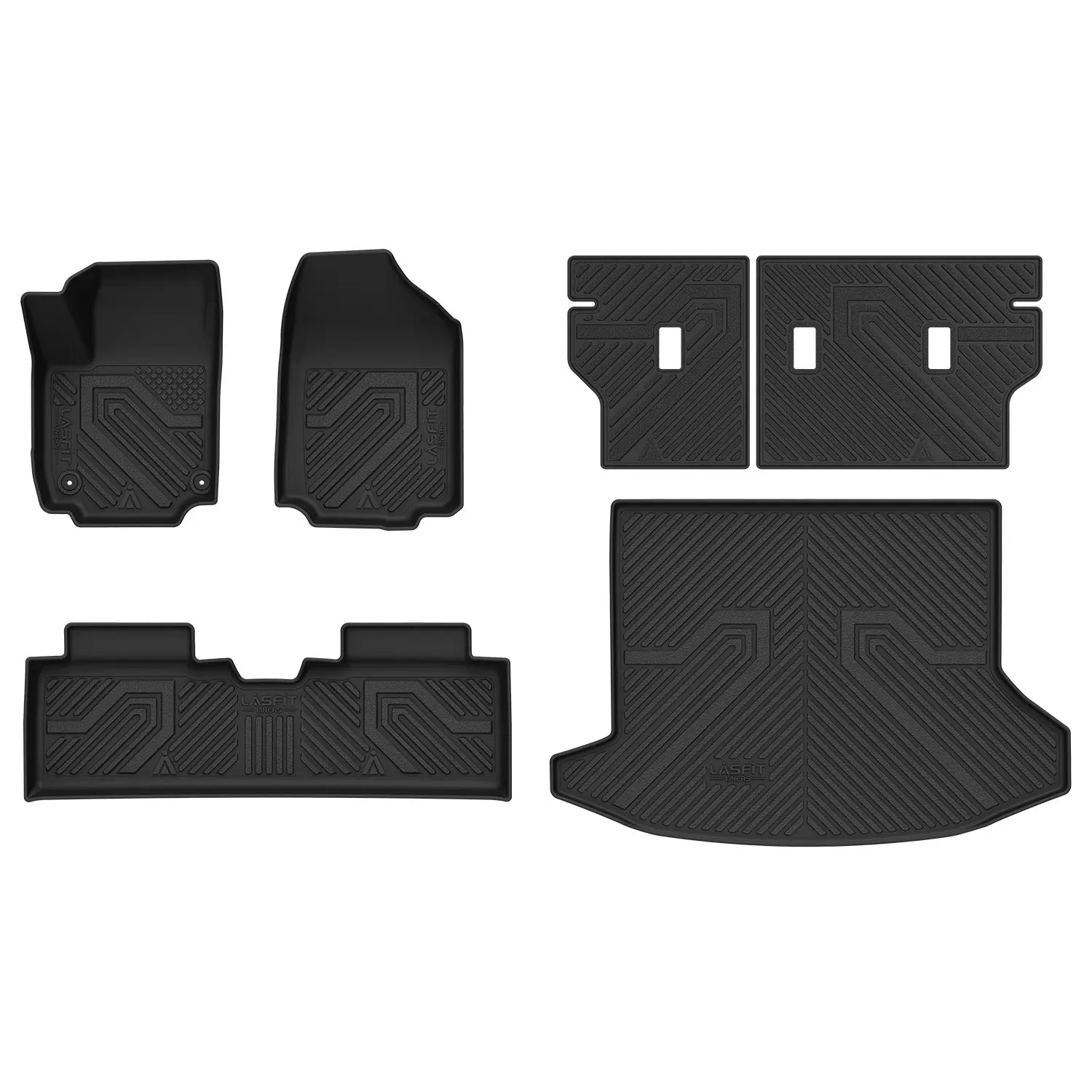 Lasfit Car Interior Kit - 4-Piece Factory-Fit for 2025-2026 Chevrolet Equinox, 1st & 2nd Row & Cargo & Seatback Mats, Antislip, All-Weather Protection for Allergy-Sensitive Individuals