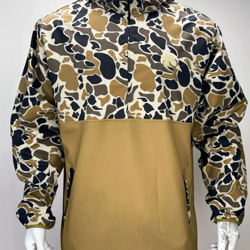 Old School 1/4 Zip hooded Pull over ultra lightweight mens