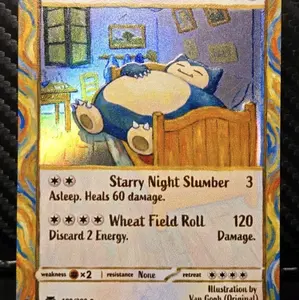 Snorlax custom-made embossed fan art card
