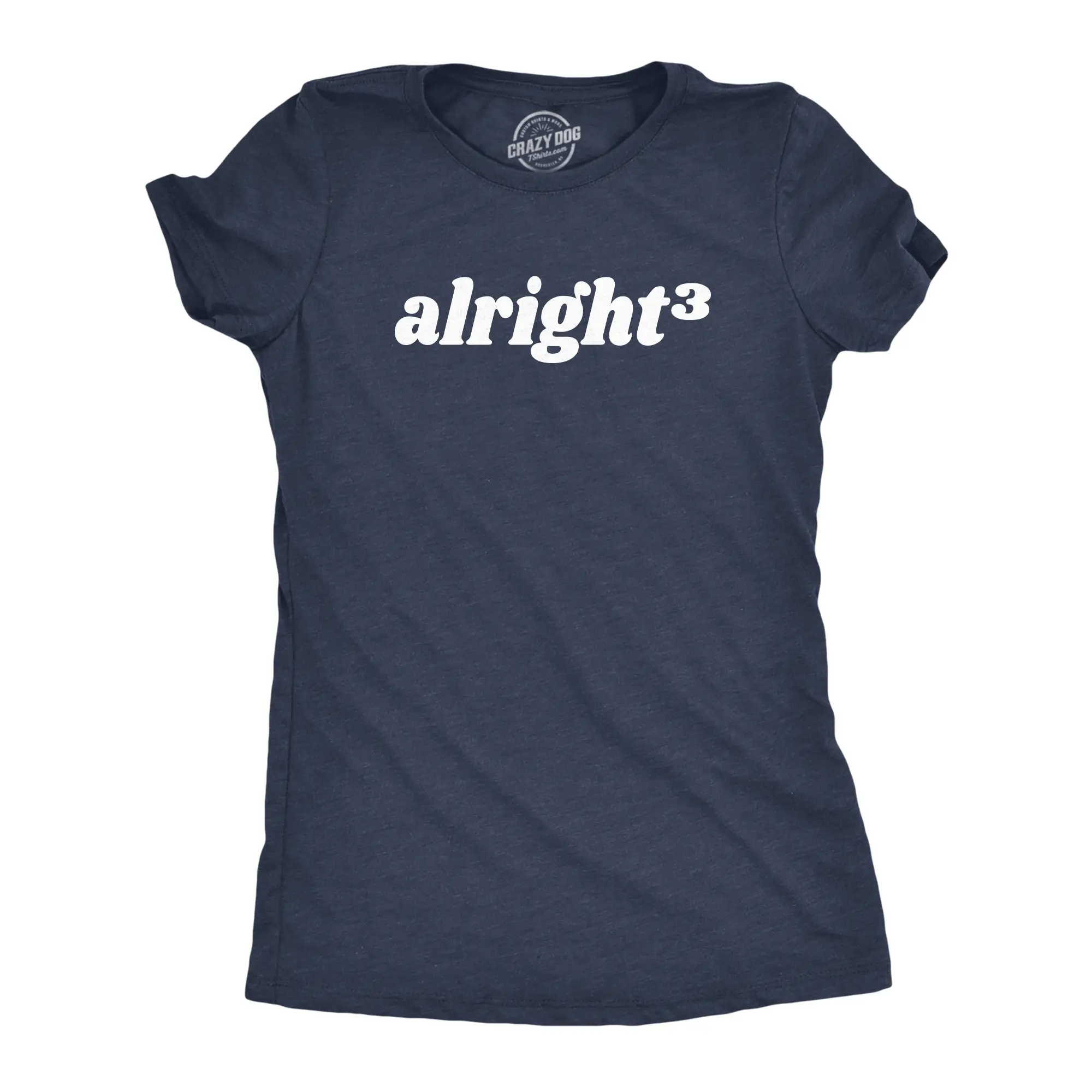 Womens Alright Cubed T Shirt Funny Nerdy Math Joke Tee for Ladies Funny Womens T Shirts Cute Vintage Fashion Casual Ladies T-Shirt Gift Sarcastic Tops for Women Funny Nerd Top Women's Novelty Tees Navy -