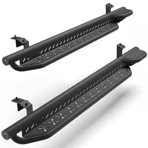 Longsun 2mm Double Step Slip-Proof Vehicle Running Boards, Heavy-Duty Black Car Exterior Vehicle Accessories for 2005-2023 Access Cab Trucks, Towing & Winch Side Steps