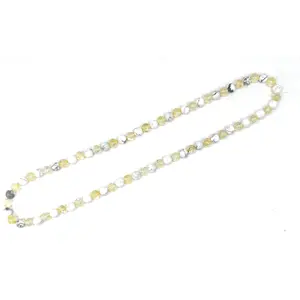 Matte White Howlite + Citrine Beaded Stretch Necklace 6mm | Calm Patience Sleep, Healing Crystal Jewelry, Gift for Her