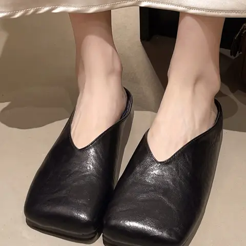 Women's Mary Jane Flat Shoes, Comfortable PU Leather Loafers, Soft Sole, All-Season Wear, Perfect for Dresses & Casual