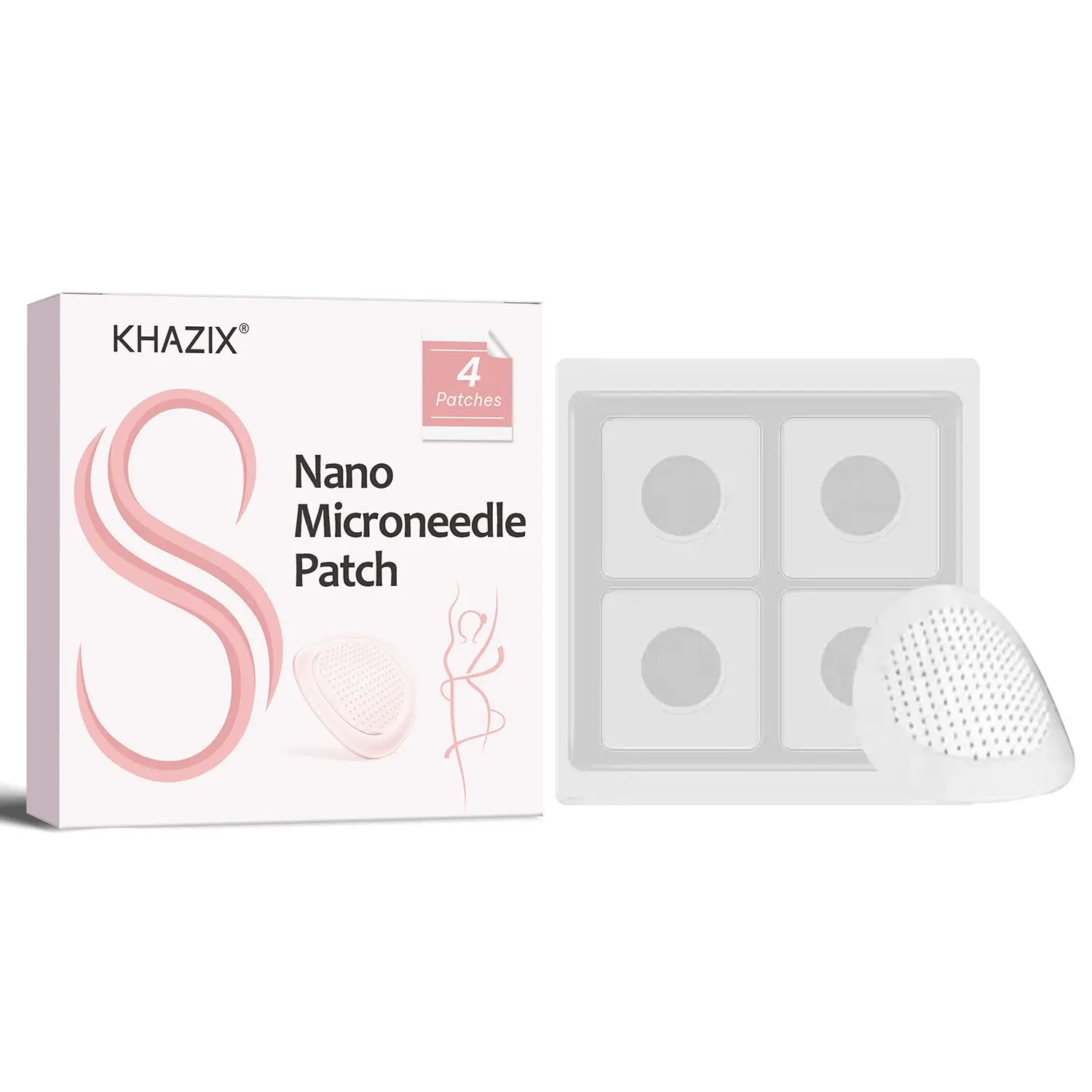 KHAZIX Nano Microneedle Patch, Ultra-Thin & Gentle Acne Spot Patches, Acne Patches For Face, Blemish Patches, Skin Care Patch, 4 Patches Pack, Single Item, Acne Pimple Patches, Made in China, Acne Spot Treatment