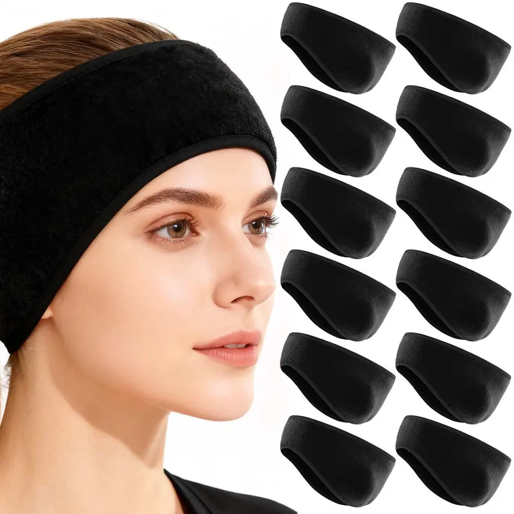 12 Pack Fleece Ear Warmers for Men Women - Winter Headband Ear Muffs Ear Covers for Cold Weather Running Cycling Ski