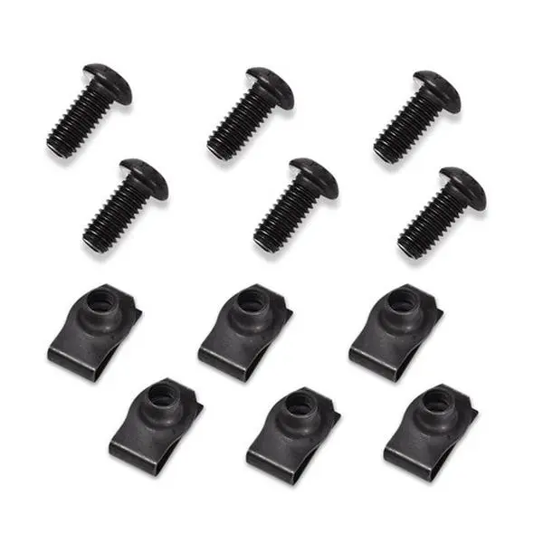 CROSSDESIGN 6-Piece Automotive Torx Head Screw & Flat Nut Set, 25mm Panel Fastening Kit, Compatible with Polaris UTV Models (Ranger, RZR, General) Vehicle Body Panels