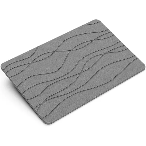 Diatomaceous Earth Stone Bath Mat, Industrial Minimalist Bathroom Accessory, Non-Slip Super Absorbent Quick-Drying Natural Pad for Bathroom Floor, Easy to Clean Plant-Friendly Design