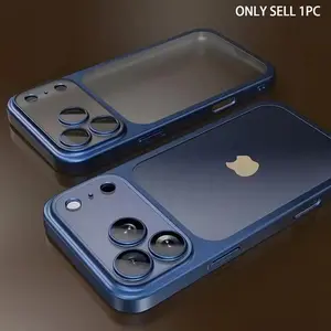 nstant 17 matte transparent wireless charging phone case, Cellphone, suitable for iPhone 1112131415 Air Pro Max Plus with shock-absorbing lens film and transparent back cover, anti drop cover, simple style, design,