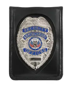 Rothco Leather Neck Identification Badge Holder - Black Badge Card Holder for Outdoor Office Use