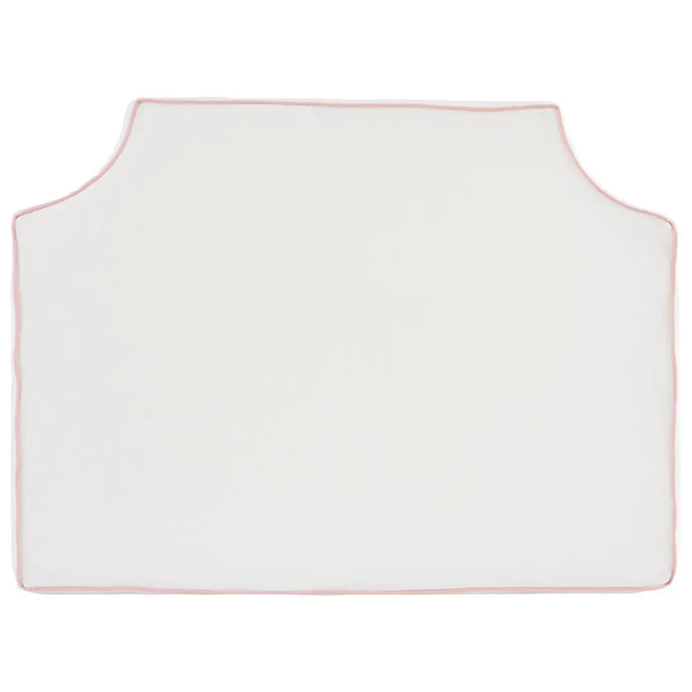 White with Blush Pipe Headboard