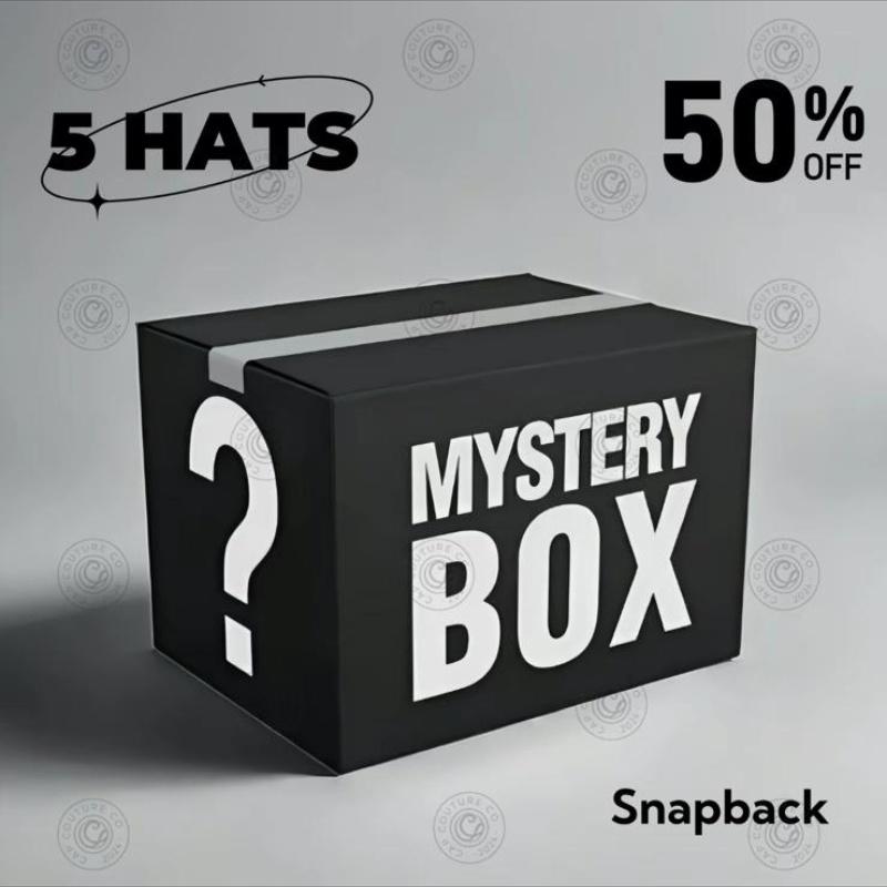 Mystery Hat Box - Five Randomly Picked Flat Brim Trucker Hats - Mystery Birthday Gift, Friend Gift,Christmas gifts， Mystery Box Challenge