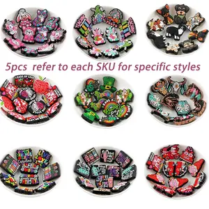 Silicone Beads Kit, 5 Counts/set Colorful Cartoon Beads, DIY Beading Supplies for Bracelet Necklace Earrings Pendant Pendant Making, Handmade Crafts, Crafting Kit, DIY Beading Accessories