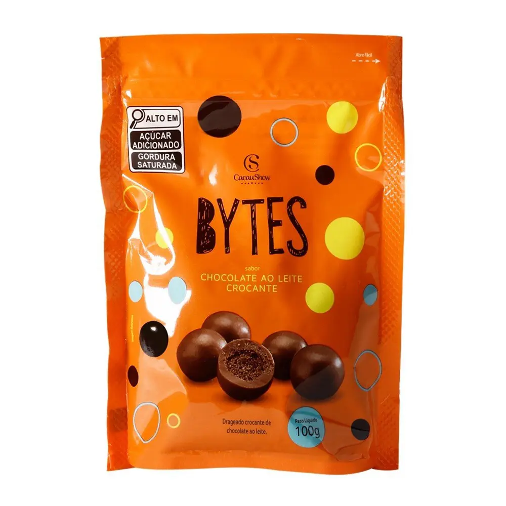 Cacau Show Drageado Bytes ao Leite Crocante 100g