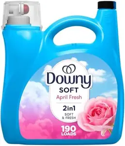 Downy Soft April Fresh Liquid Fabric Softener 140 fl oz 190 Loads HE Compatible Dual Benefits Softness & Freshness Easy Use for All Washing Machines