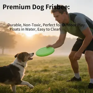 Dog Flying Disc, Soft Rubber Floating Dog Frisbee, Durable Interactive Fetch Gear for Large Medium Dogs, Outdoor Training Exercise Accessory for Pets