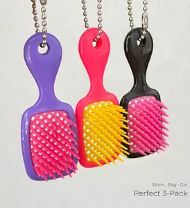 Mini Detangler Keychain 3-Pack – Compact Travel Grooming Set