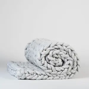 Breathable Heavy Knit Weighted Blanket - 10 Lbs - Stormy Days (Grey)