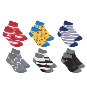 Extreme Fit  Ankle Socks with Nurse prints (6-Pairs) - for Comfort & Support Menswear Underwear Compression