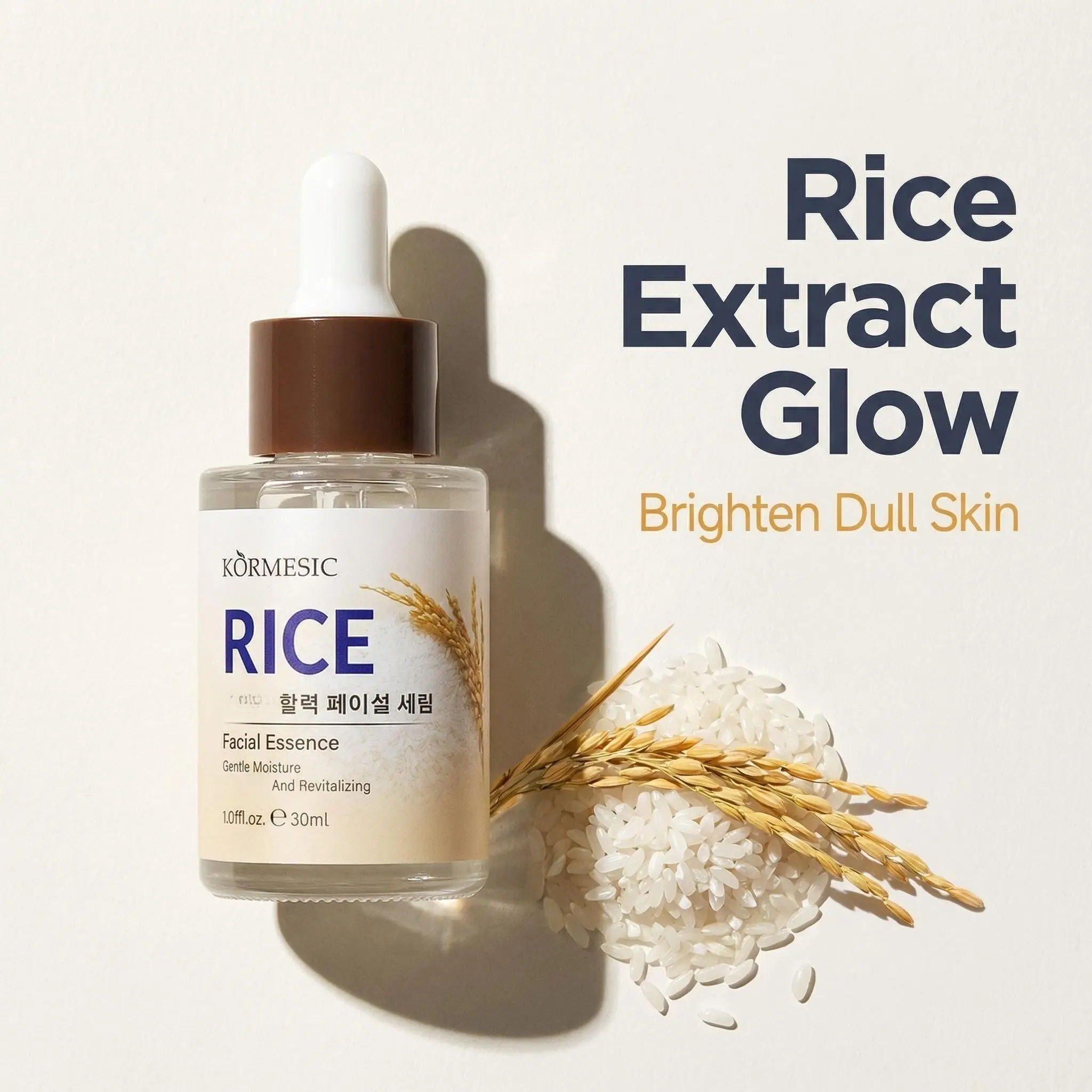 Korean Niacinamide Rice Face Serum|Moisturizing Face Essence|Firming Anti Wrinkle|Removing Fine Lines|Smooth Deeply Moisturizing|Even Skin Tone for Daily Skin Care - 30ML