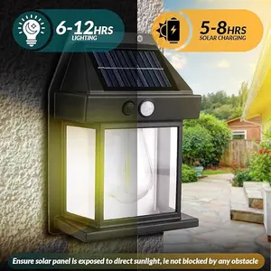 【Free Shipping 】Solar Motion Sensor Wall Sconces | 3 Lighting Modes Waterproof Outdoor Lights, Dusk to Dawn Solar Lanterns for Garden Patio Fence Decor