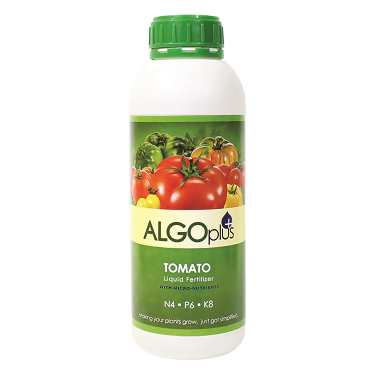 212 MAIN AlgoPlus 548 Potassium-Rich Tomato Liquid Fertilizer, 1L Garden Soil & Vegetable Garden Plant Food - Boosts Healthier, Larger Growth for Peppers, Melons, Fruit, Improves Soil Health
