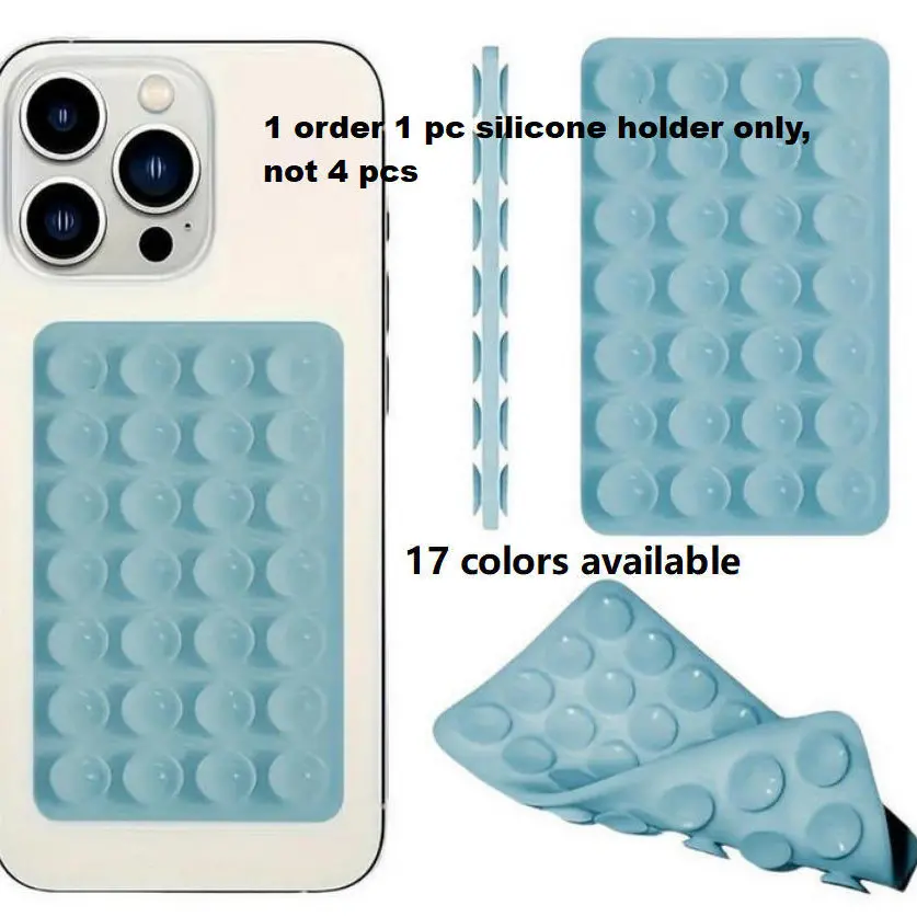 1pc Versatile Silicone Phone Grip with Double-Sided Suction Cup - Strong Adhesive Phone Holder Stand for iPhone and Android, Ideal for Selfies and Videos, Selfie Stand Mount