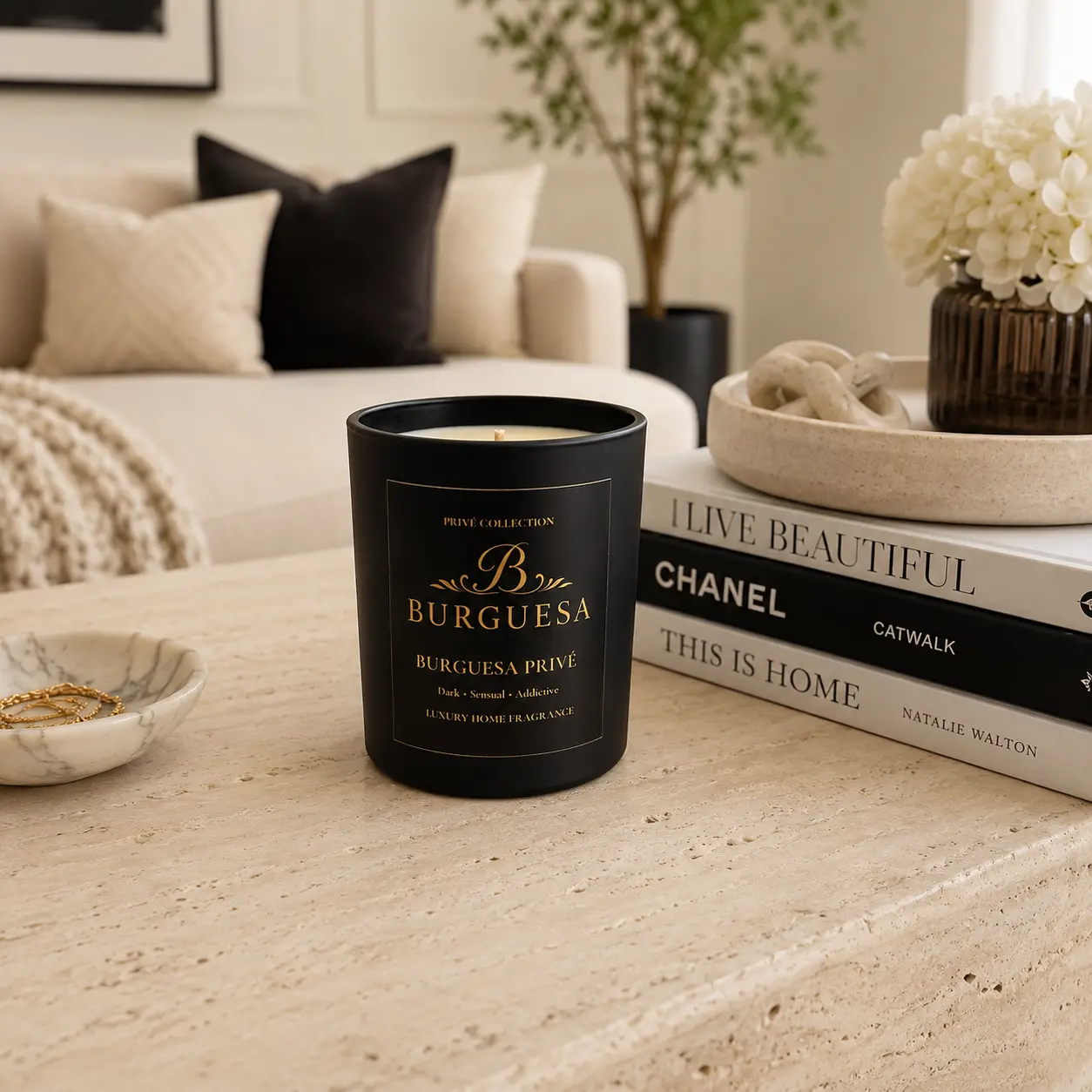 Burguesa Privé Luxury Candle, Coconut Wax, 10 Oz 