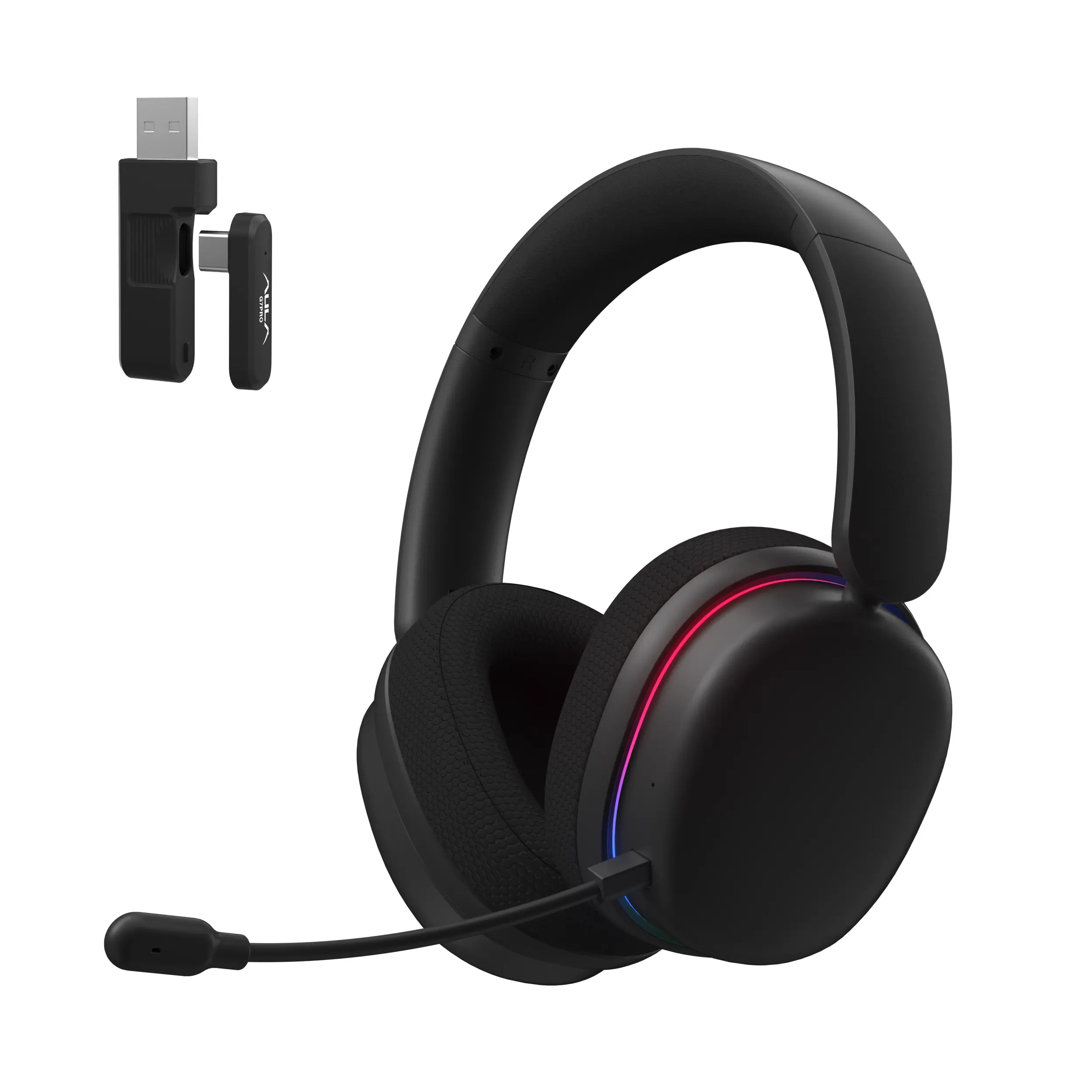AULA G7 Pro Black Over-Ear Noise Cancelling Headphones - 7.1 Surround Sound, Low-Latency Audio, AI ANC Mic, RGB Lights, 2.4G Wireless/Bluetooth PC Gaming Headset, TikTok Shop Creator Picks