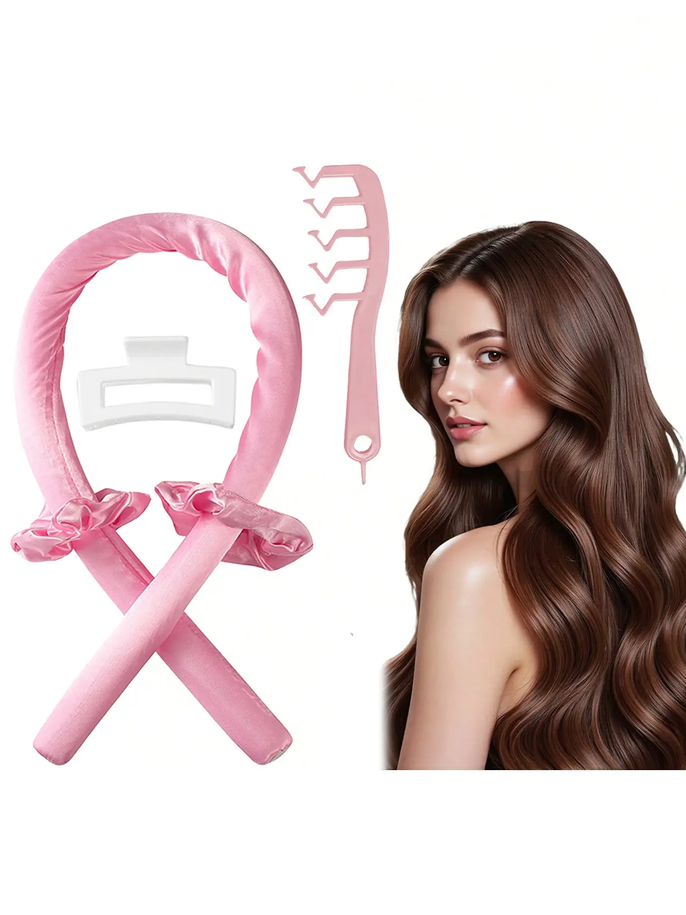 5pcs/set women's curling suit with combs, heatless curling stick, foam sponge curler, heatless hair curlers, big waves for sleeping hairdressing, hair accessories, curling tools for home salons, Heatless styling tools, hairdressing