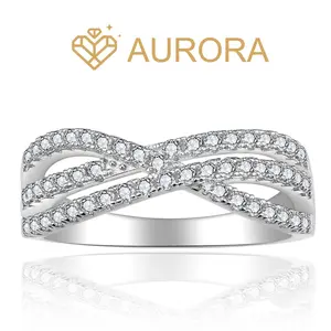 【#128 Shiny Loop】Moissanite Stackable band ring enhancer ring with 925 Sterling Silver Daily Anniversary wedding  ring band Synthetic Moissanite