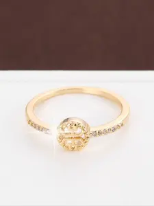 1pc Fashionable Versatile Simple Cubic Zirconia Inlay Ring Cubic Zirconia Rings