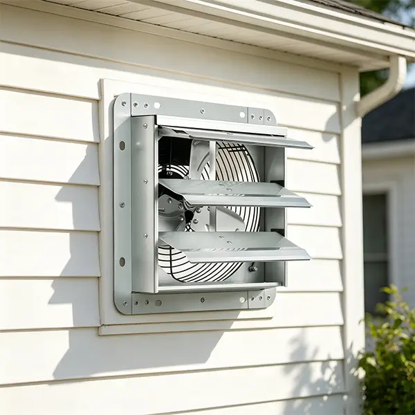 10-Inch Wall Mount Shutter Exhaust Fan, 820 CFM High-Speed AC Motor Aluminum Unit, Rust-Proof Fully Assembled Cooling Fan for Garage, Attic, Outdoor Use, FCC Certified, Easy Setup Ventilation Solution Extractor Fan Air Circulation Fan