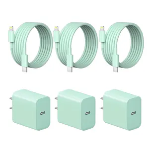 JAYUANONE iPhone Charger Fast Charging 2 Pack Green Type C Wall Charger Block with 2 Pack 6FT USB C to Lightning Cable for iPhone 14/13/12/12 Pro Max/11/Xs Max/XR/X,AirPods Pro