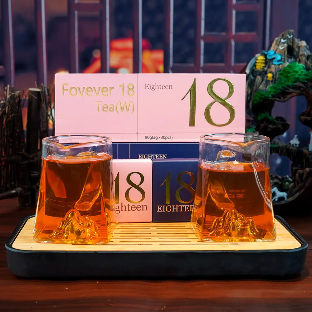 Forever 18 Tea Blue(Kindey)&Pink(Beauty)  (90g  3g×3packs×10 boxes)(red dates, wolfberry,Shoumei white tea)  (Shoumei white tea, black wolfberry, astragalus)