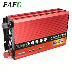 US Plug Peak 3000W Portable Car Inverter 12V Power Converter Adapter 12V-130V Home Solar Inverter Power Bank for Truck Outdoor Large Capacity And Durability(No batteries included)