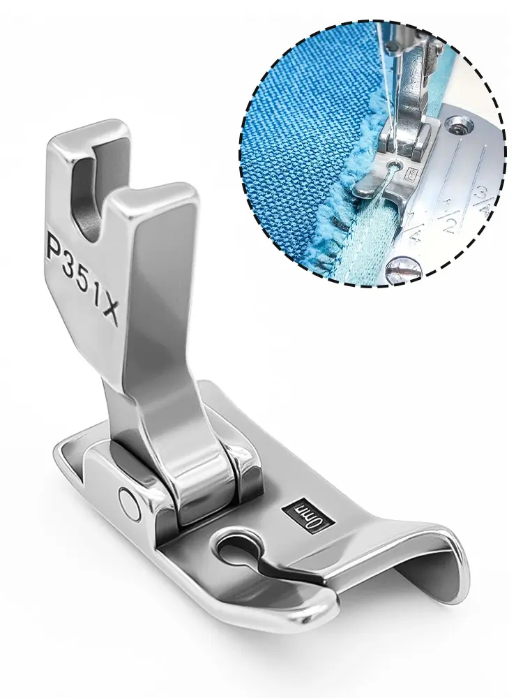 Flat car presser foot P351X right gear edge presser foot computer flat car presser thread thick material presser foot industrial sewing machine accessories, 10Mm Fixed Edge, Beginners