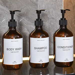 3pcs/set Bathroom Soap Dispenser, Empty Refillable Lotion Dispensing Pump Bottle For Shampoo Conditioner Shower Gel