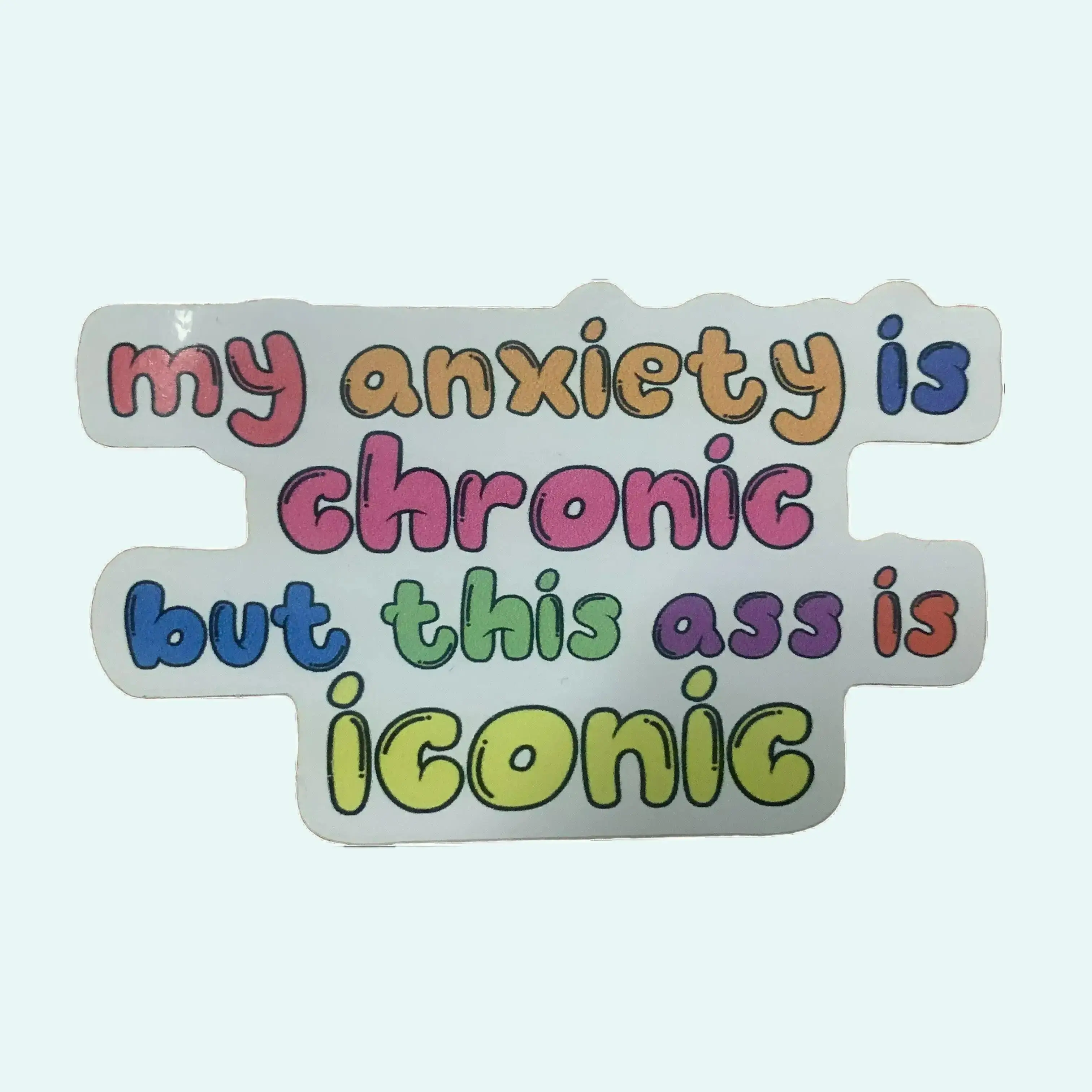 Colorful Chronic Anxiety Sticker