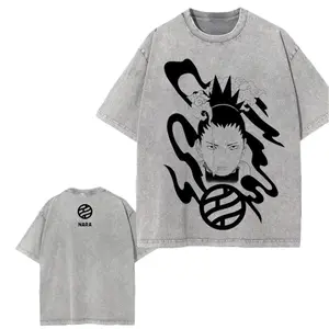Shikamaru Nara DOUBLE PRINTED Tee! Vintage Washed Heavyweight Cotton Oversize Naruto Anime T-shirt