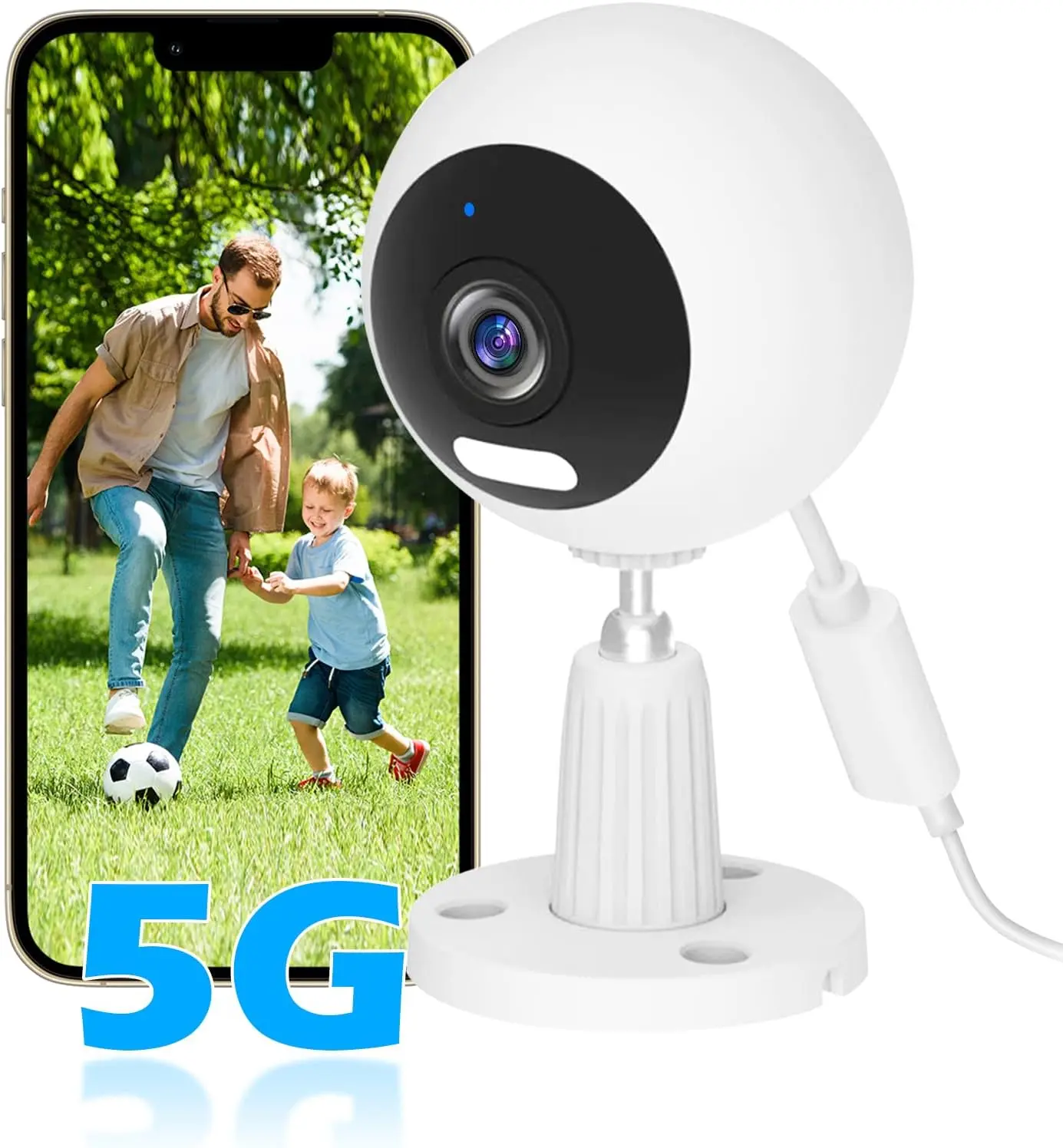 5G WiFi Home Security Camera with 3MP HD Video for Indoor and Outdoor Use, Smart Baby and Pet Monitor with Motion Alerts, Three Night Vision Modes, IP66 Waterproof Design, Supports SD Card Recording and Cloud Storage