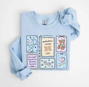 Pediatric Nurse Coquette T-Shirt Or Sweatshirt  • PEDS Nurse Stamp Work Sweater • Pediatric Nurse Gifts • PICU Nurse • Pediatric Office RN Crewneck Sleeve Womenswear