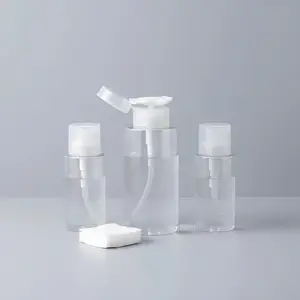 Biutee Push Down Pump Dispenser,Dispenser Bottle Cleaner Bottle Push Down Empty Lockable Pump Dispenser Bottle for Nail Polish and Makeup Remover 200ml (1 PCS) Push Down Pump Dispenser Bottle for Nail Polish Remover Clear Refillable Travel Container