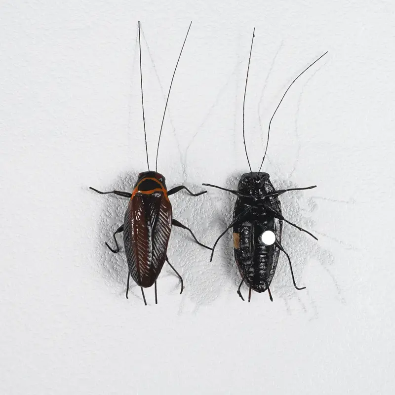 2PCS Cockroach Fridge Magnets - Fun Clay-Made Fake Roaches for Fridge, Car & Office Pranks