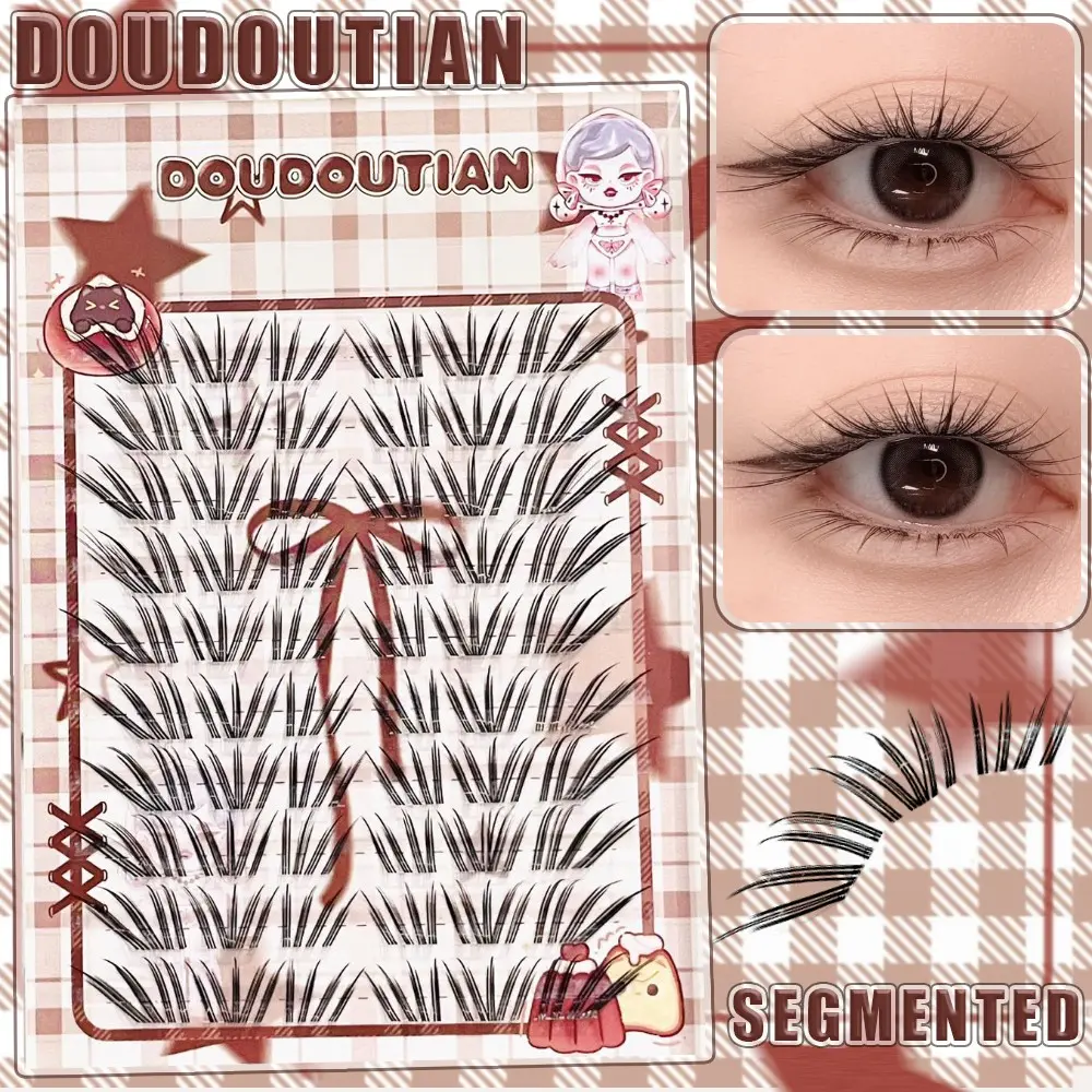 60 individual false eyelash clusters, DIY, Japanese/Korean style, C-curl, natural and realistic, segmented, suitable for beginners, daily, makeup, cosmetic, length 10mm–13mm, C curl lashes