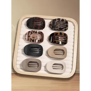 4 Counts Set Leopard Pattern Hair Clips, Fashionable Hair Accessories for Women & Girls, Casual Versatile Hair Accessories for Daily Wear Colors randomly emit.