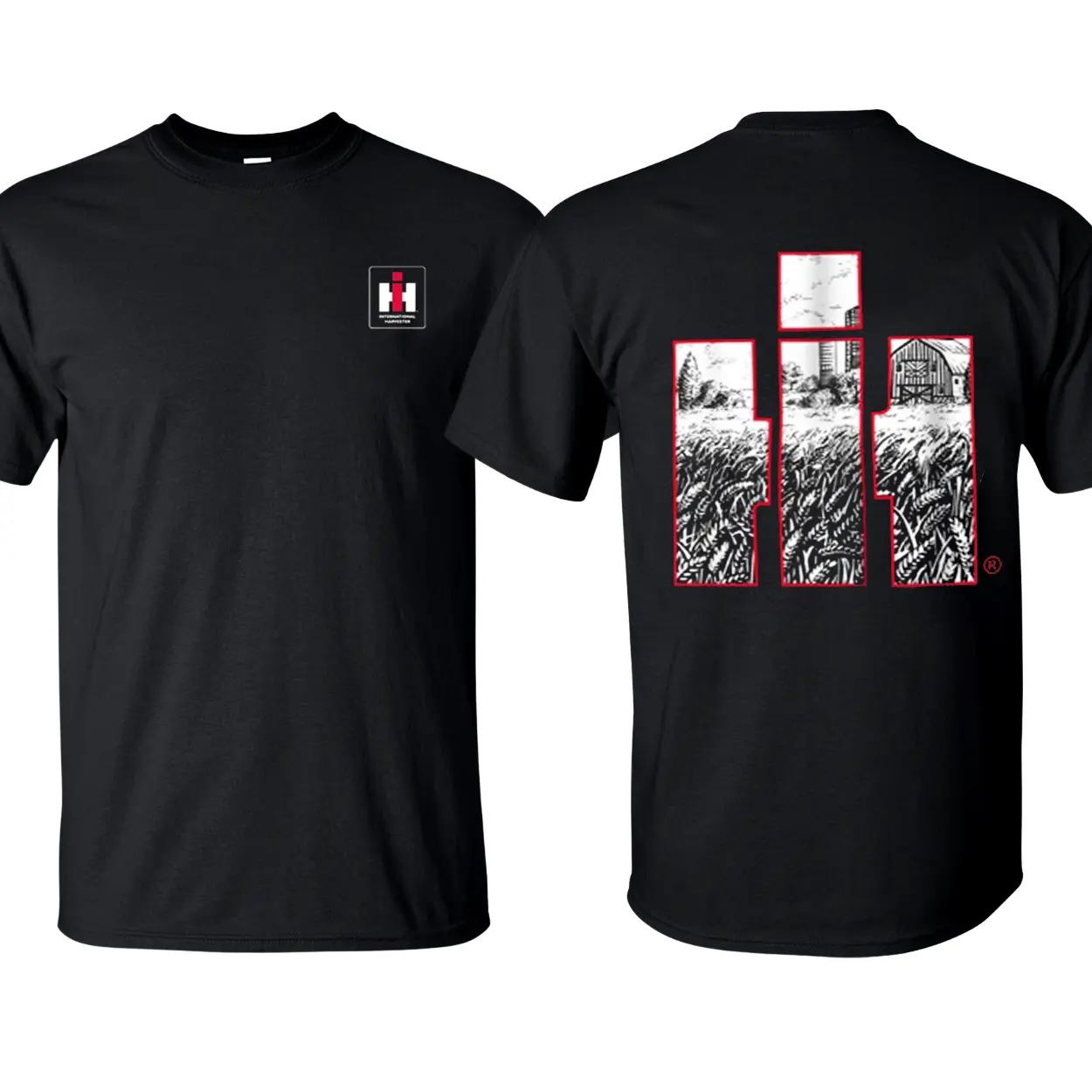 IH Farm Life Black 2-Sided  IH Tractor Tee Farm Wear Unisex Short Sleeve USA Made 100% Cotton  American Farmer graphic tees 67 Eat Sleep Goon Repeat T-Shirt Rifle Quick-Dry Moisture-Wicking Crew Vintage Anime Double-Sided Classic Men's Patterned