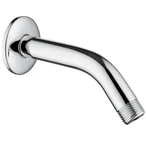 BRIGHT SHOWERS 6 Inch Brass Shower Arm with Flange Shower Pipe Arm for Wall Mount Fixed and Handheld Shower Head