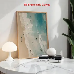 Wall arts Beach Waves Surfers Posters Ocean Waves Canvas Prints Bedroom Decor Living Room Decor Modern Home Decoration Wall Art Painting Gift Unframed