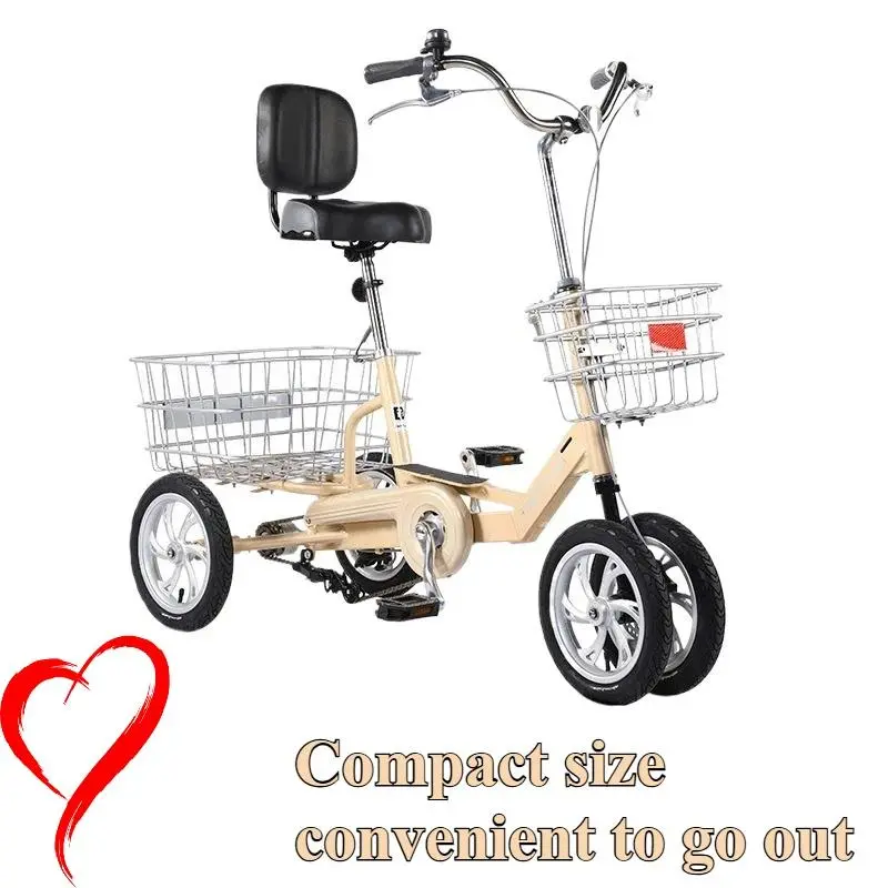 Elderly Pedal Human Tricycle Small Bicycle Adult Cargo Scooter Single Bike